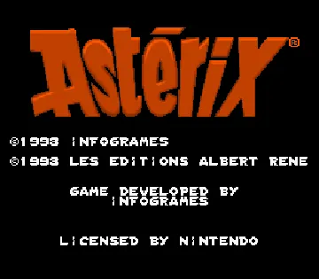 Asterix (Europe) (En,Fr,De,Es) screen shot title